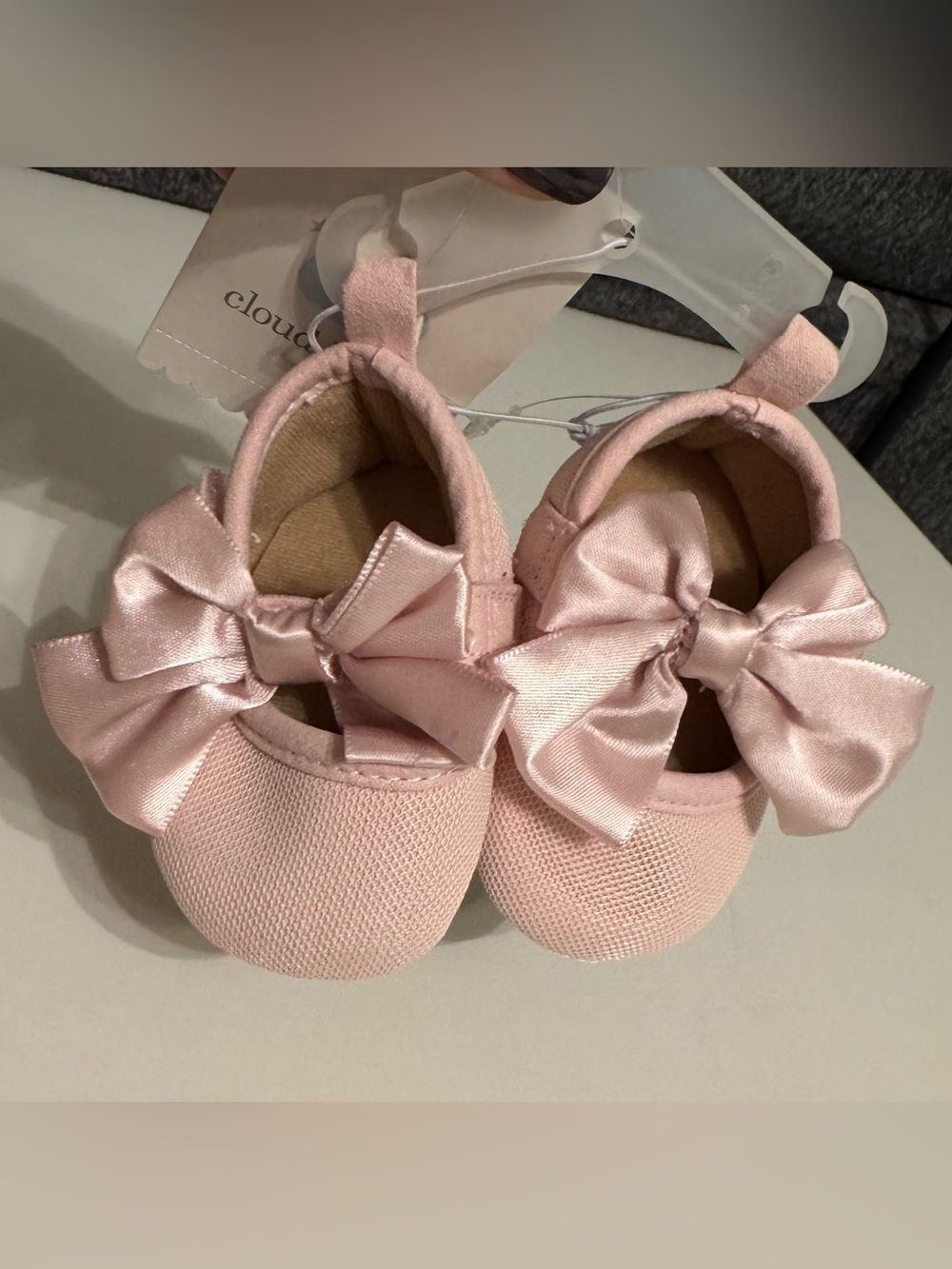cloud island Light Pink Bow Baby Mary Jane Shoes